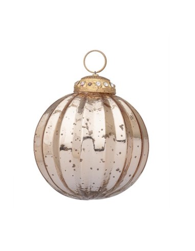 SFERE E PENDAGLI: vendita online Sfera in vetro Daring oro lucido Ø10cm, decorazione natalizia elegante, addobbo raffinato pe...