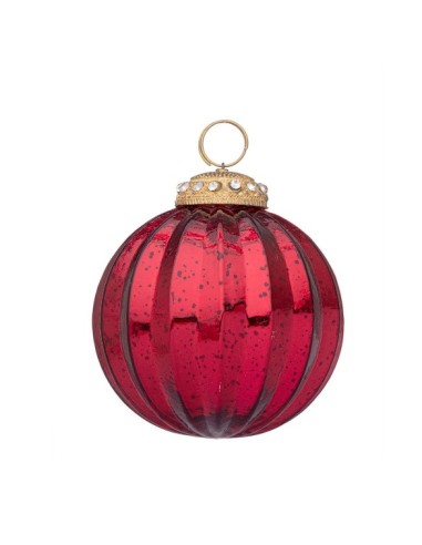 SFERE E PENDAGLI: vendita online Sfera in vetro Daring rosso lucido Ø10cm, decorazione natalizia elegante, addobbo classico p...