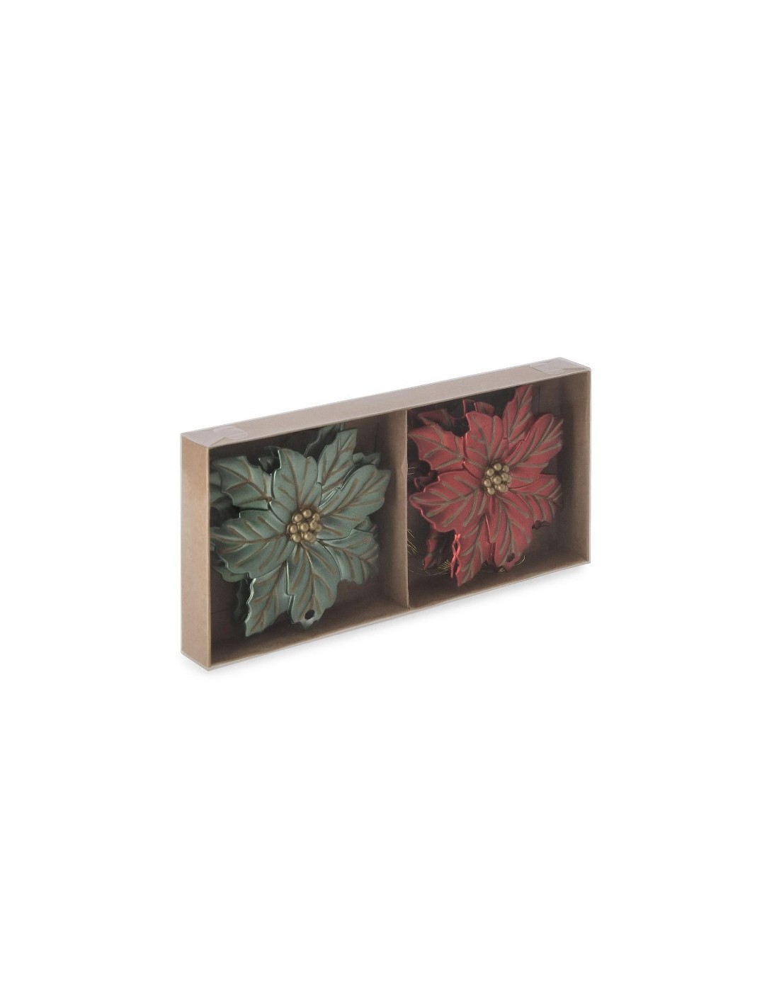 CONF 6 PENDENTI 0975206 POINSETTIA JOE 24X11CM ASSORTITO