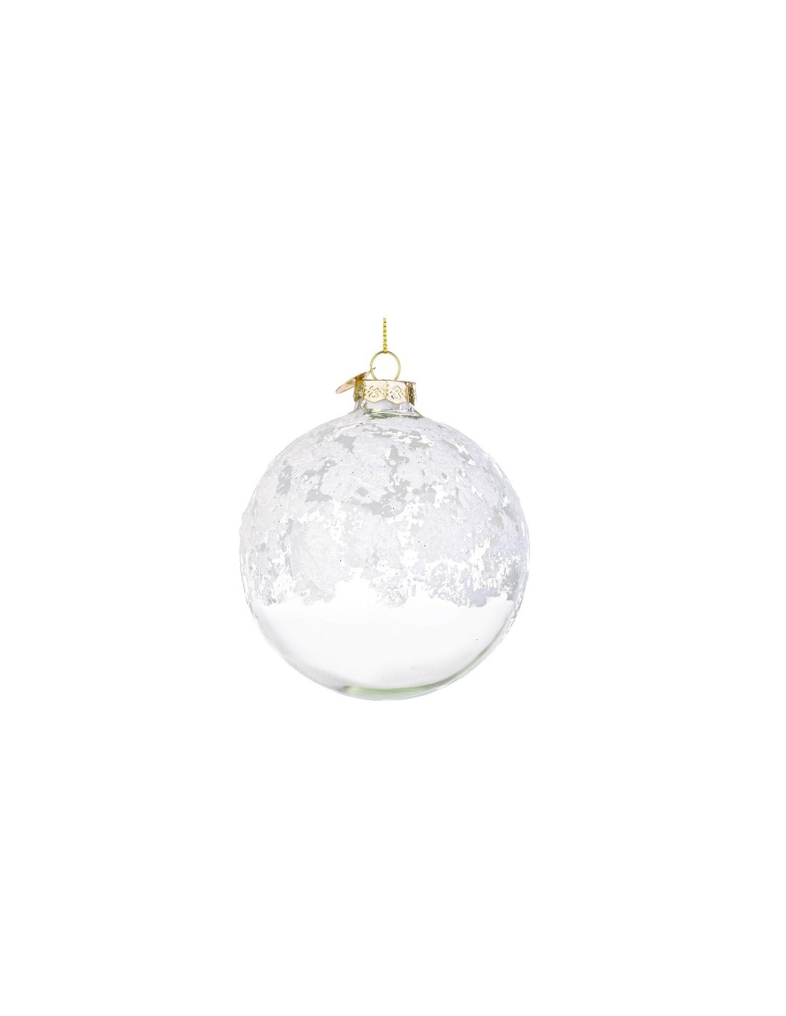 SFERA 0976233 VETRO 15CM ICED TRASPARENTE/BIANCO