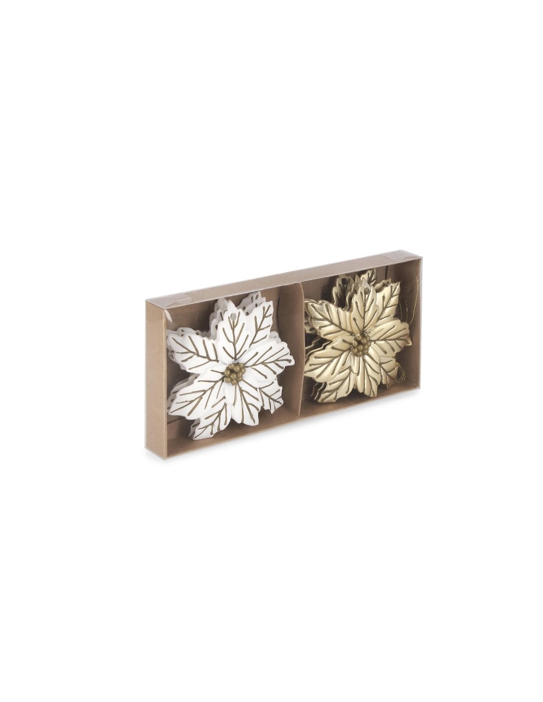 CONF 6 PENDENTI 0975227 POINSETTIA JOE 24X11CM ASSORTITO
