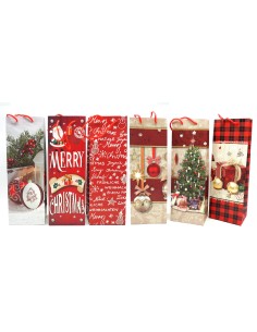 BUSTE E CARTE DA REGALO: vendita online Sacchetto Natalizio 36x12x9cm Assortito Mod. 32309, Confezione Regalo Elegante e Deco...