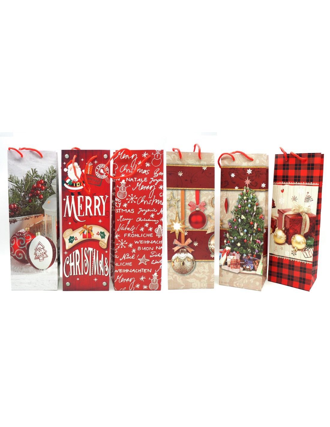 BUSTE E CARTE DA REGALO: vendita online Sacchetto Natalizio 36x12x9cm Assortito Mod. 32309, Confezione Regalo Elegante e Deco...