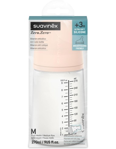 Suavinex Biberon Anticolica Zero Zero 270ml - Flusso Medio | Shopincasa.it