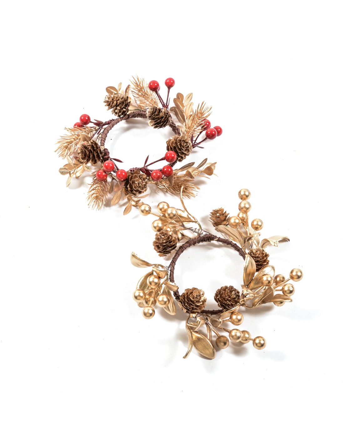 CANDELE E GIROCANDELE: vendita online Girocandela Natalizio 20x4cm Assortito - Decorazione Elegante per le Festività in offerta