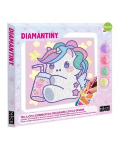 DIAMANTINY – Design Art Kawaii Unicorno su Tela 21x21 cm | shopincasa.it