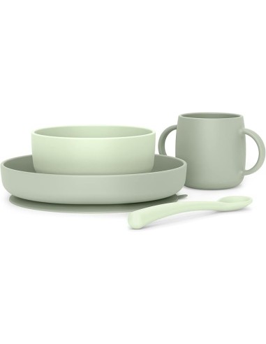 Set Stoviglie in Silicone Suavinex con Ventosa Resistente - Verde Essence | shopincasa.it