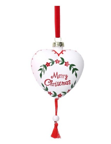 PENDENTE 635866 CUORE BIANCO 8X14CM VETRO