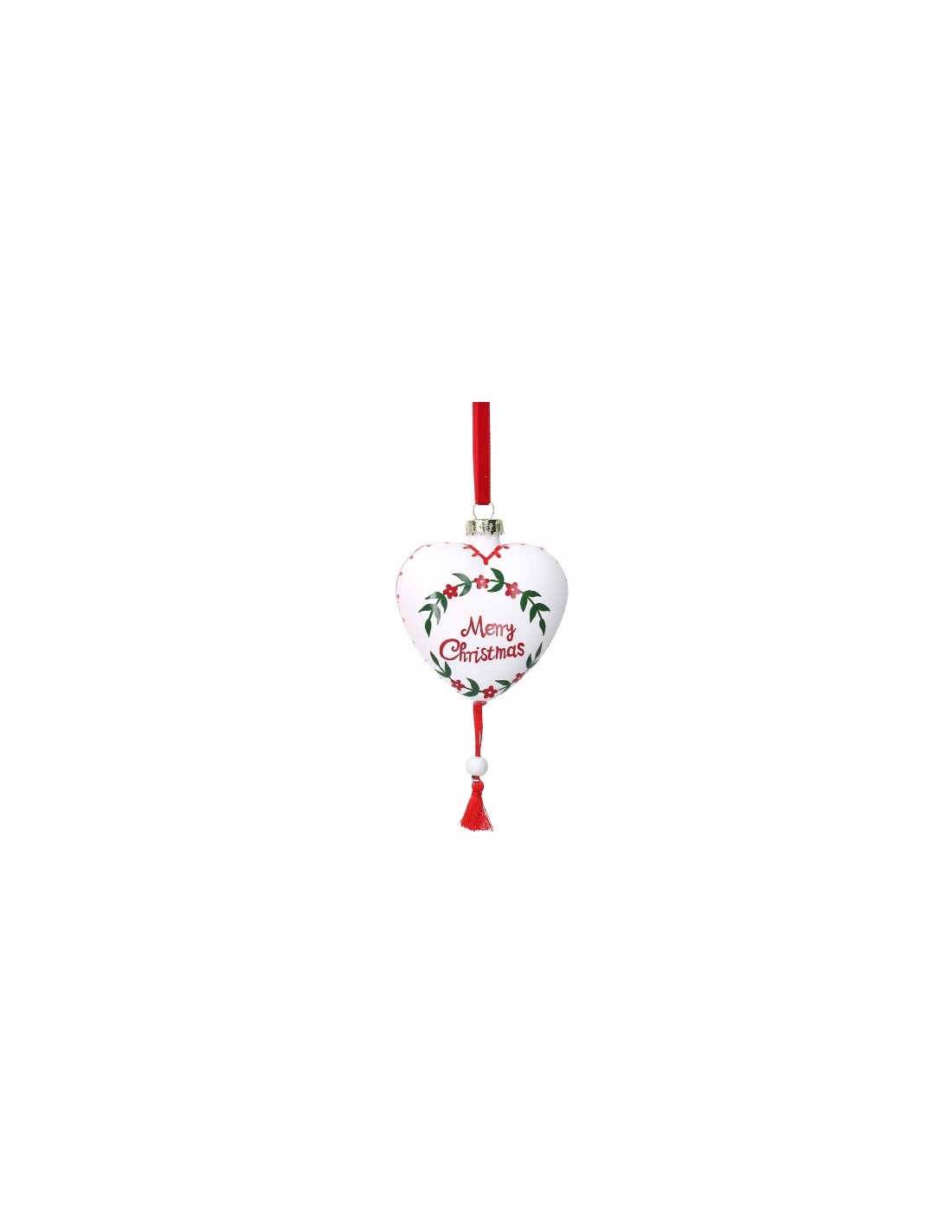 PENDENTE 635866 CUORE BIANCO 8X14CM VETRO