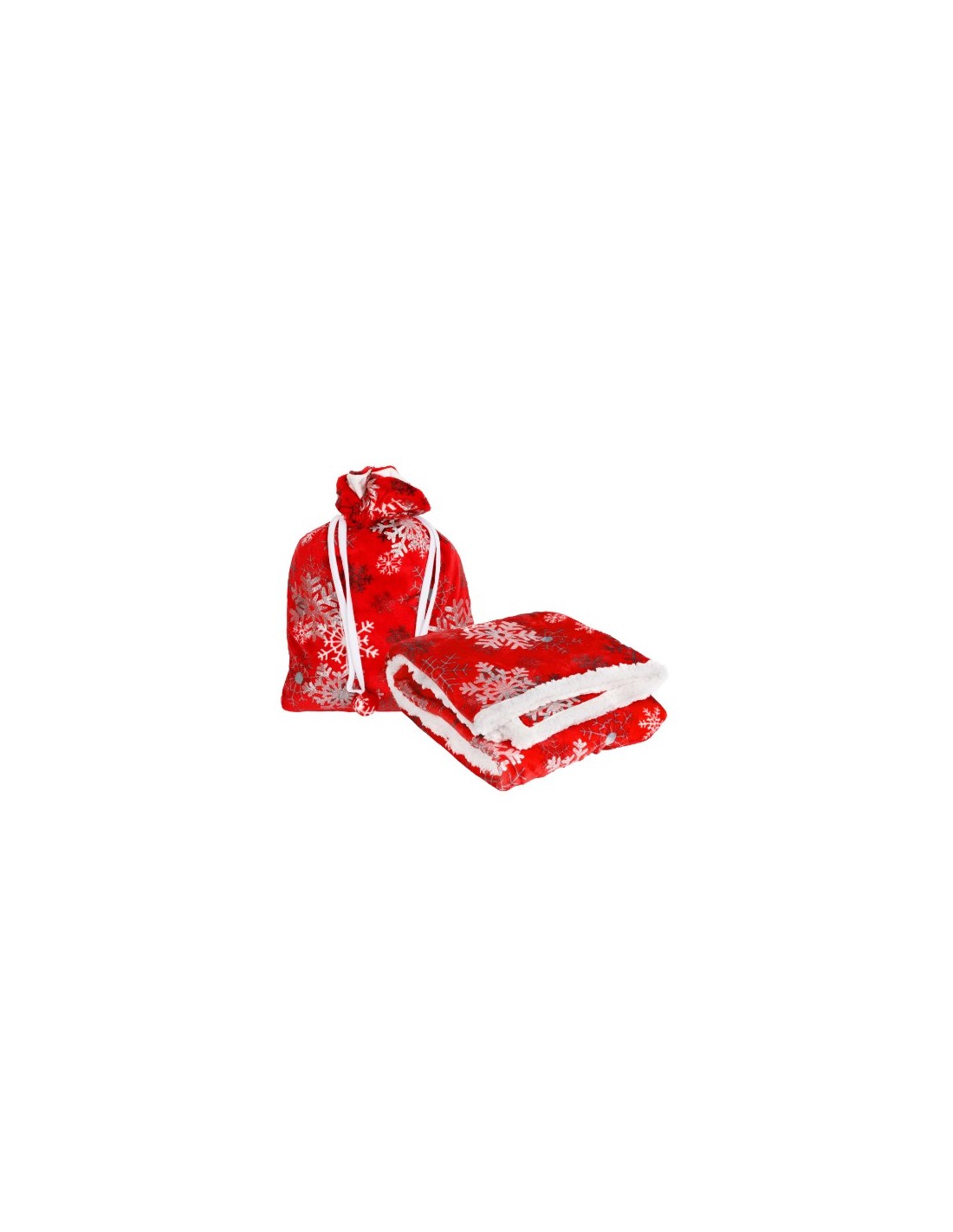 COPERTA SCOZZESE 125X150CM NERO/ROSSO CON SACCO