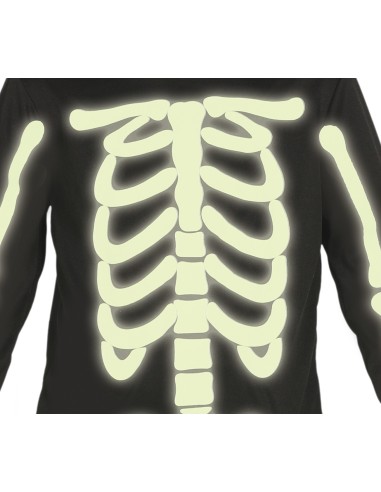 VESTITI: vendita online Costume Scheletro Luminoso al Buio, Taglia 7-9 Anni, Body e Cappuccio, Tema Halloween in offerta