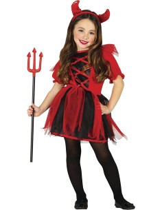 VESTITI: vendita online Costume Cute Devil, Cerchietto e Abito, Taglia 7-9 Anni, Tema Diavolo, Halloween in offerta