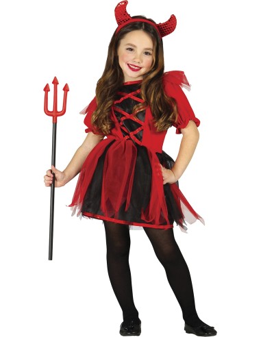 VESTITI: vendita online Costume Cute Devil, Cerchietto e Abito, Taglia 3-4 Anni, Tema Diavolo, Halloween in offerta