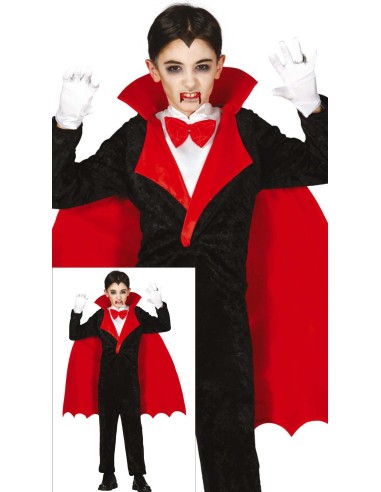 VESTITI: vendita online Costume Conte Vampiro, Body, Camicia e Mantello, Taglia 7-9 Anni in offerta