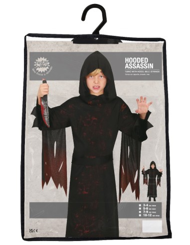 VESTITI: vendita online Costume Hooded Assassin Taglia 3-4 Anni, Tema Halloween in offerta