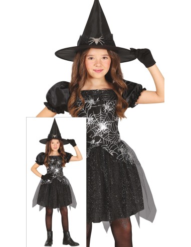 VESTITI: vendita online Costume Silver Witch, Sombrero e Abito, taglia 7-9 anni Tema Streghe, Halloween in offerta