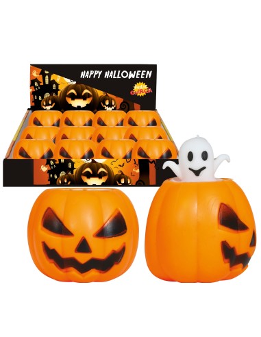 Zucca di Gomma con Fantasma 5 cm per Halloween | Shop in Casa