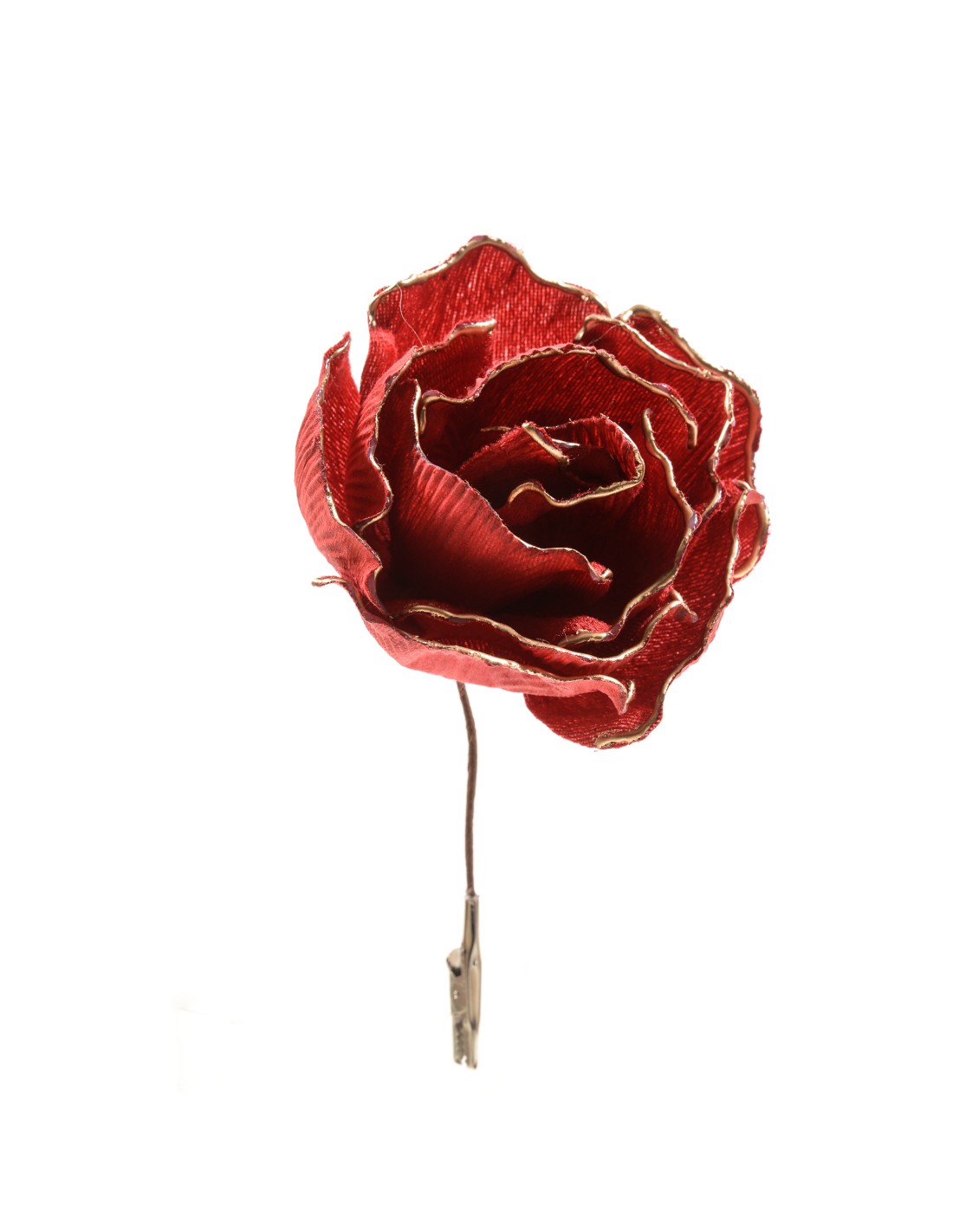 FIORI: vendita online Fiore di Natale rosa rossa 15 cm con clip, decorazione festiva elegante, La magia di natale per addobbi...