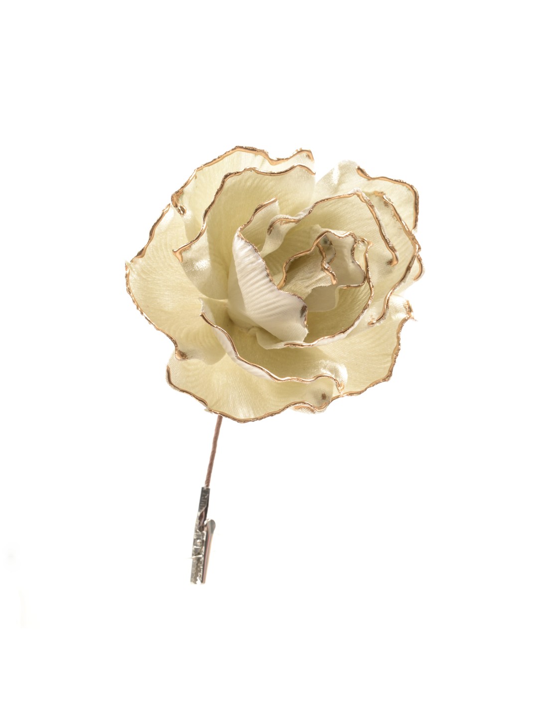 FIORI: vendita online Fiore di Natale rosa bianca 15 cm con clip, decorazione elegante, La magia di natale per alberi, centro...