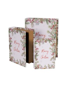 SCATOLA LIBRO 138425 3 MIS GHIRLANDA 27X22X7CM LEGNO