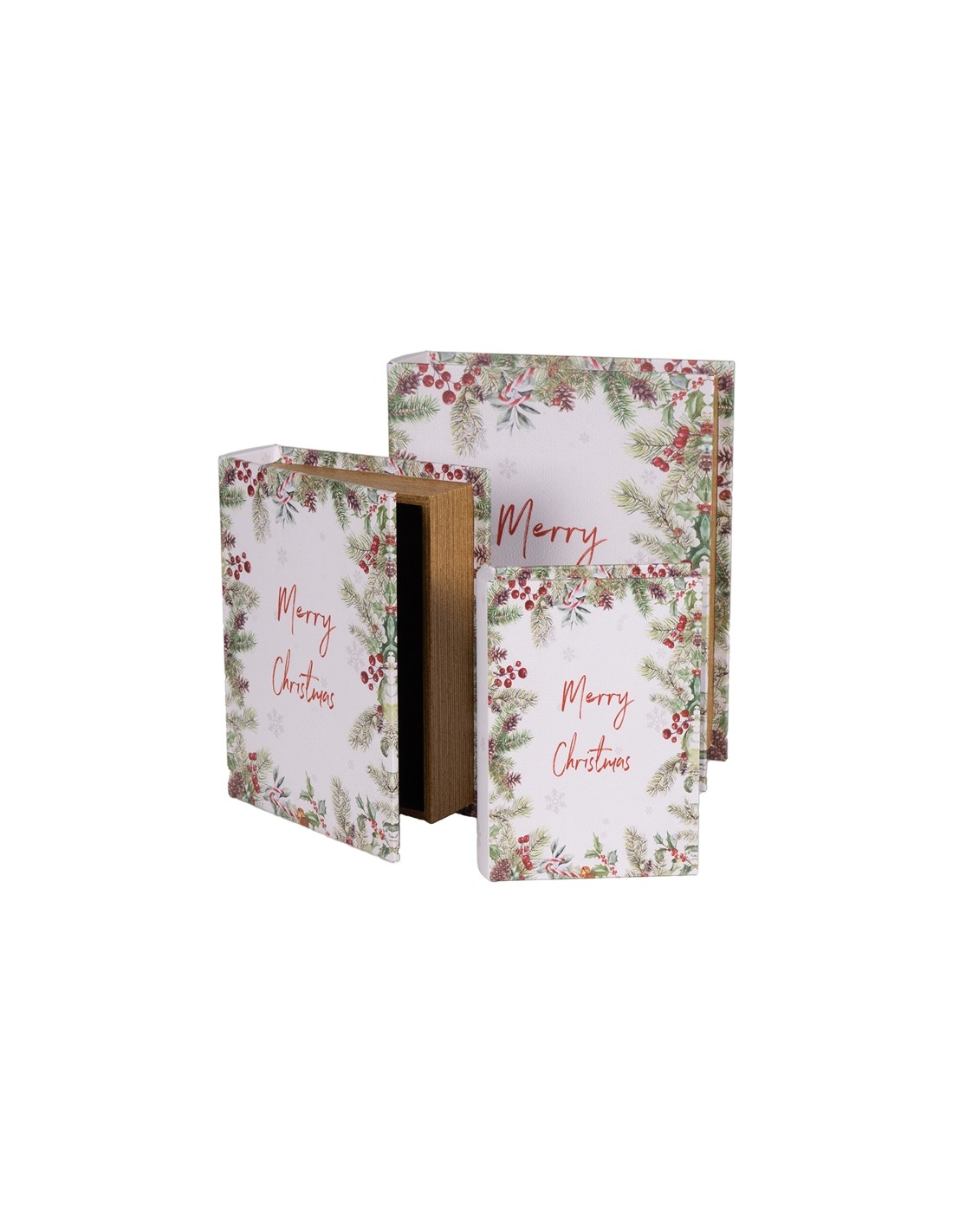 SCATOLA LIBRO 138425 3 MIS GHIRLANDA 27X22X7CM LEGNO