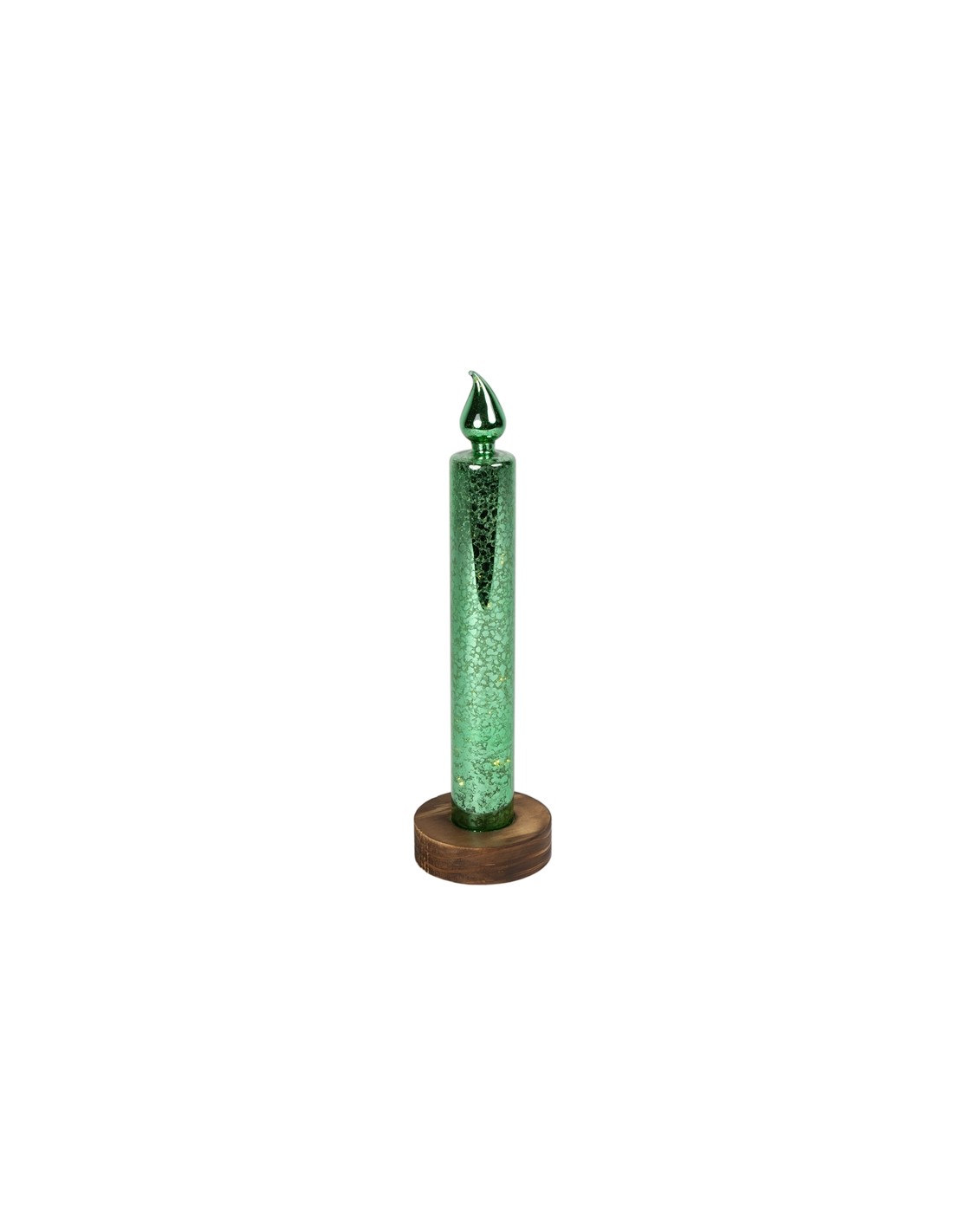 CANDELA LED 139655 VERDE CON BASE VETRO H30CM