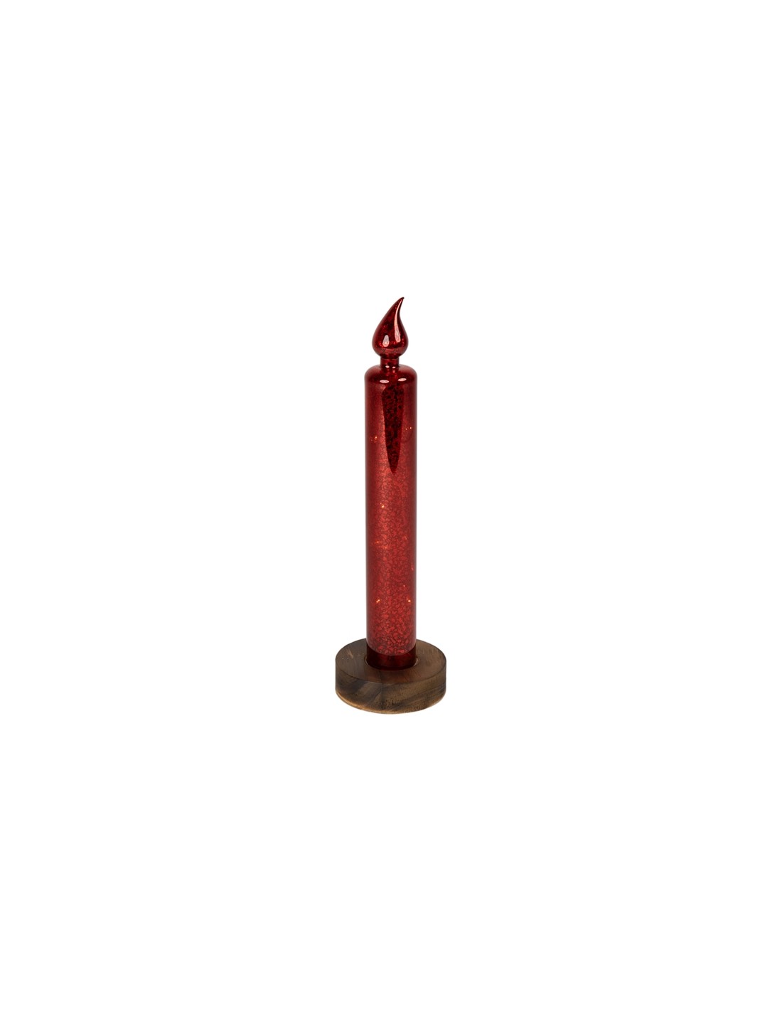 CANDELA LED 139656 ROSSA CON BASE VETRO H30CM