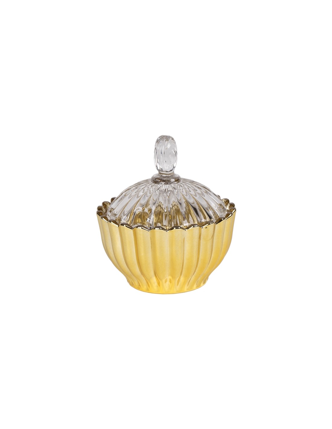 POTICHE 139732 VETRO 10X11CM ORO/TRASPARENTE