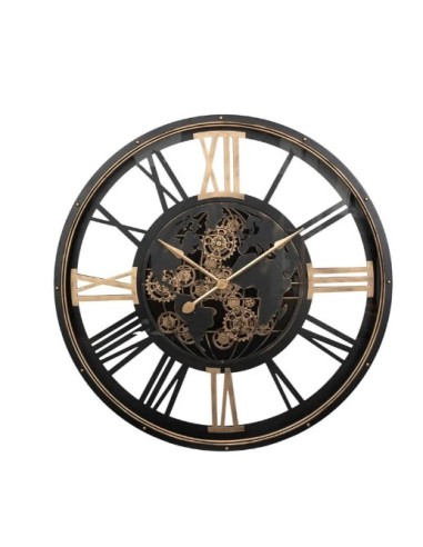 OROLOGI: vendita online Orologio da Parete Clark, Design Moderno, Metallo Nero, Diametro 100 cm, Eleganza Industriale, Numeri...