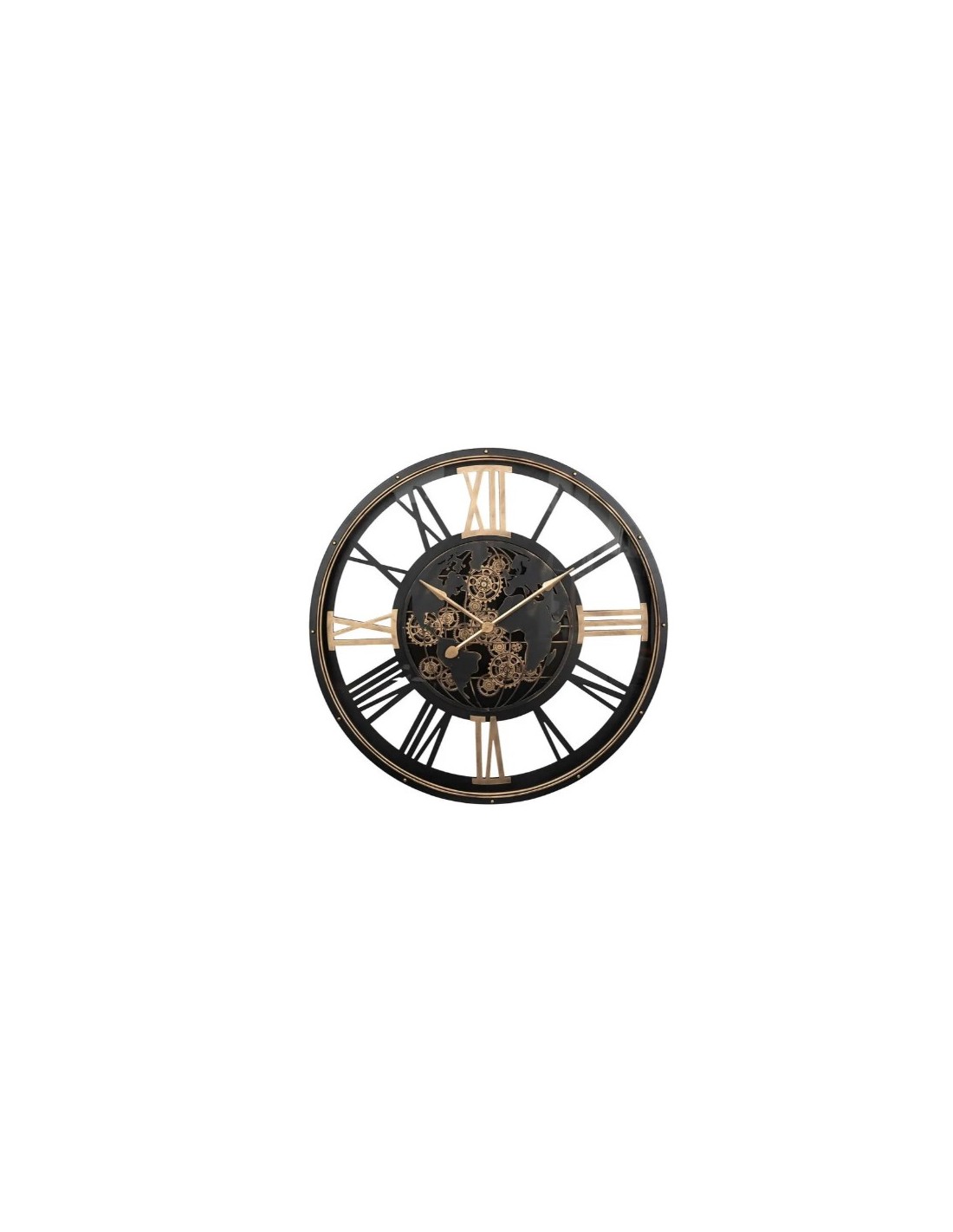 OROLOGI: vendita online Orologio da Parete Clark, Design Moderno, Metallo Nero, Diametro 100 cm, Eleganza Industriale, Numeri...