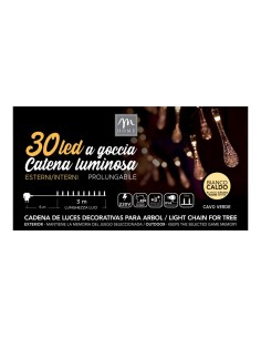 LUCI DI NATALE: vendita online Catena di Luci - 30 LED Goccia Bianco Caldo con Cavo Verde - La Magia di Natale a Casa Tua in ...