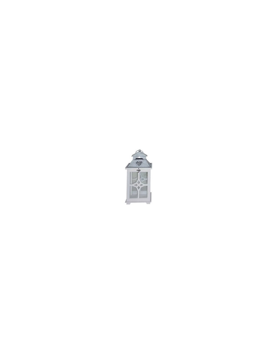 LANTERNA 47635 1 MIS LEGNO/METALLO 17X11X36CM BIANCO
