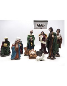 PERSONAGGI PRESEPE: vendita online Natività di Natale 11 pezzi H20/14cm, Statuine Colorate in Resina, Sacra Famiglia, Re Magi...