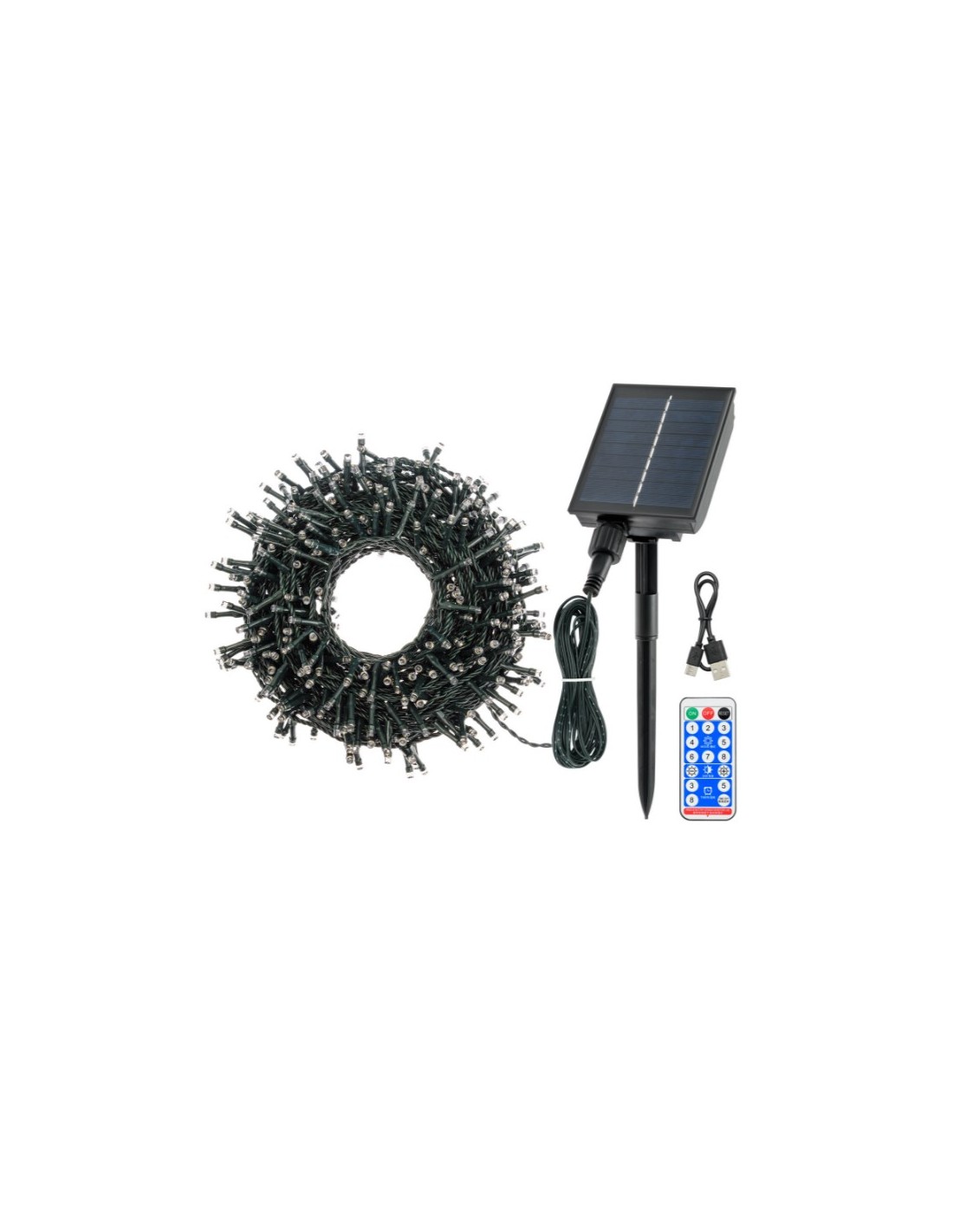 LUCI DI NATALE: vendita online Catena 400 LED Bianco Caldo di Natale con Pannello Solare - La Magia di Natale sostenibile! in...
