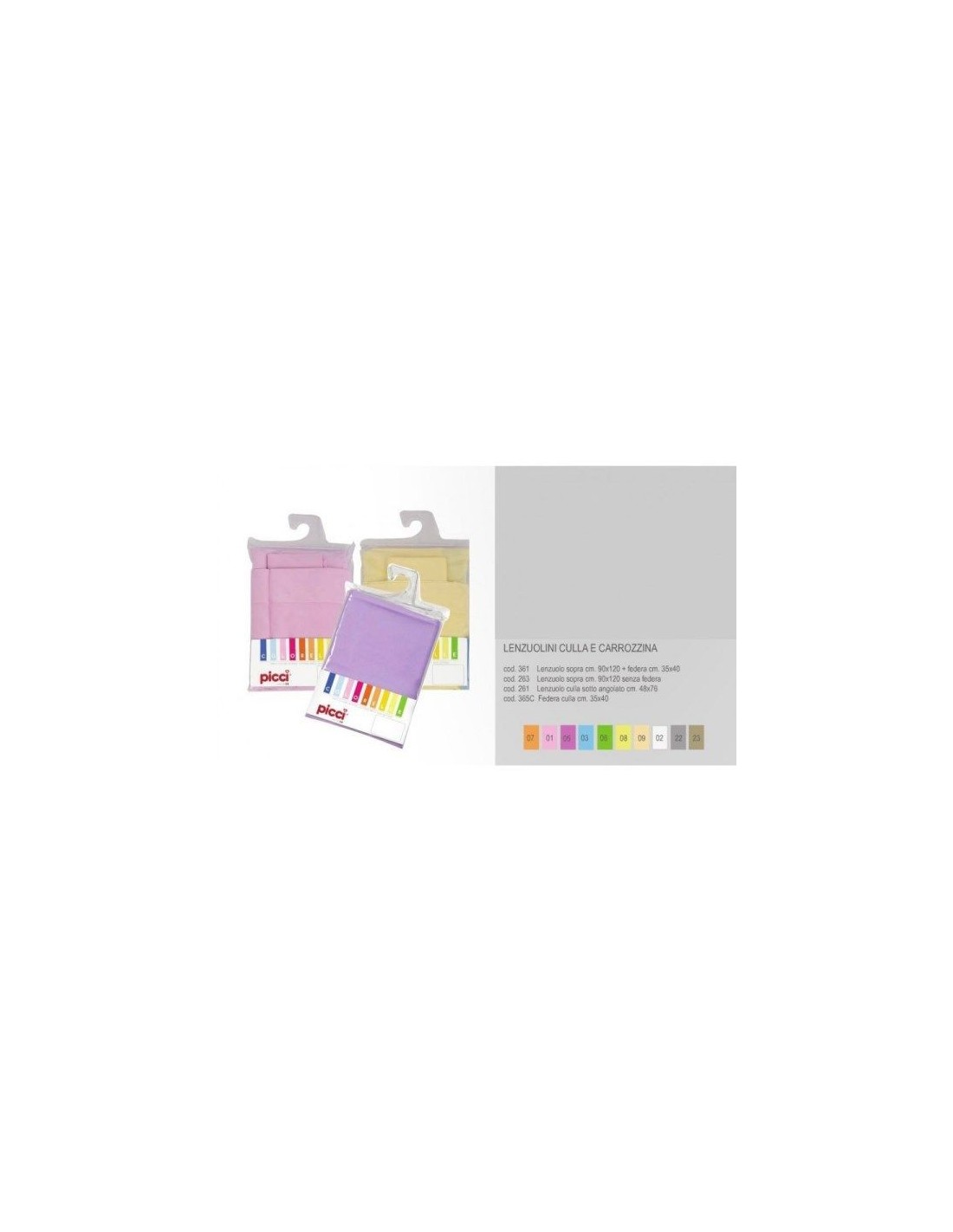 Federa per Culla Celeste Picci Colorelle - Shop in Casa