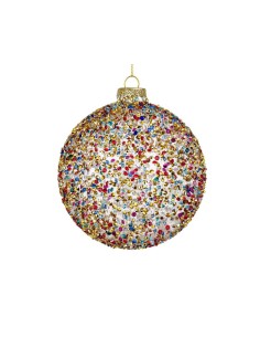 SFERE E PENDAGLI: vendita online Sfera in vetro Kleis multicolor Ø10cm, decorazione natalizia elegante, addobbo colorato per ...