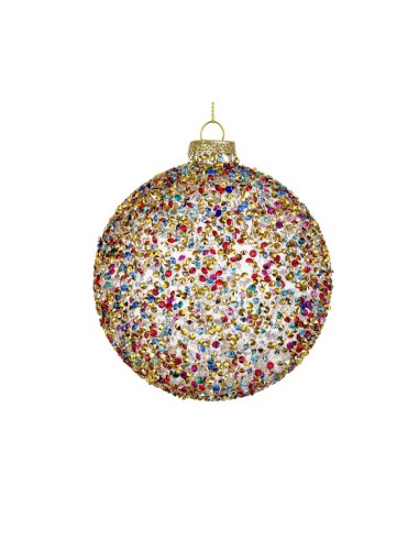 SFERE E PENDAGLI: vendita online Sfera in vetro Kleis multicolor Ø10cm, decorazione natalizia elegante, addobbo colorato per ...