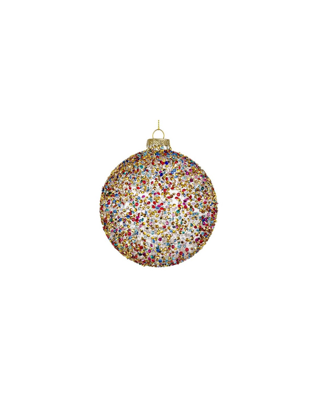 SFERE E PENDAGLI: vendita online Sfera in vetro Kleis multicolor Ø10cm, decorazione natalizia elegante, addobbo colorato per ...