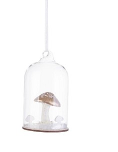 PENDENTE 0974875 CLOCHE FUNGO 7X12CM BIANCO/ORO