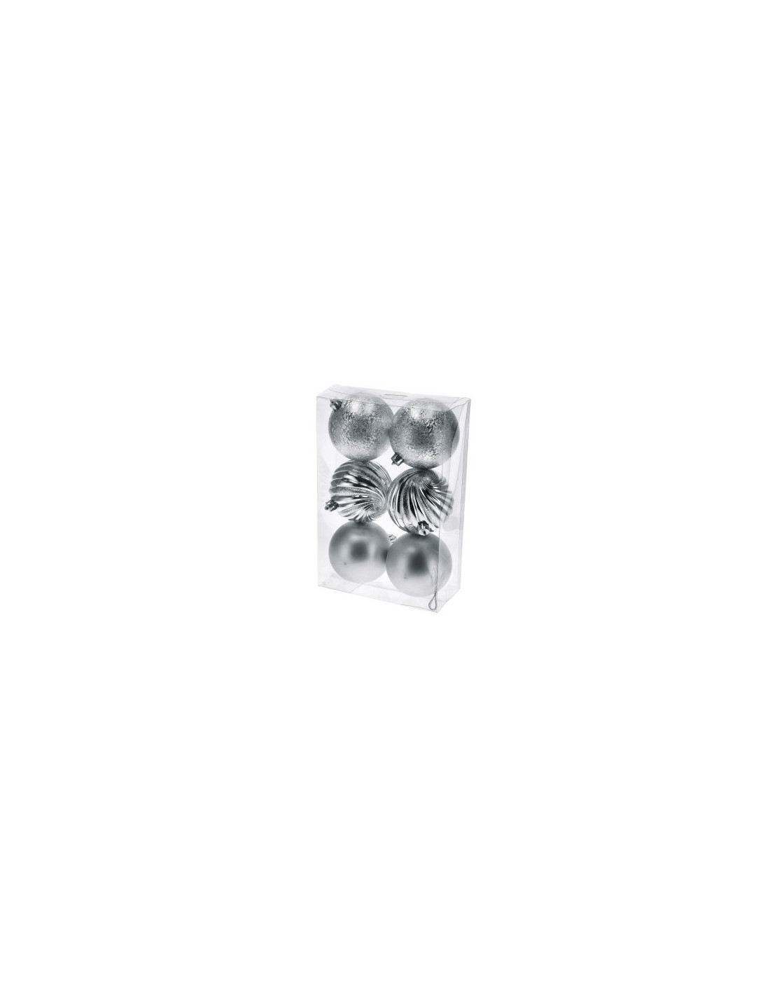CONF 6 SFERE 105977 ARGENTO D10CM ASSORTITO