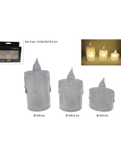 SET 3 CANDELE 225418 LUCE LED BIANCO CALDO