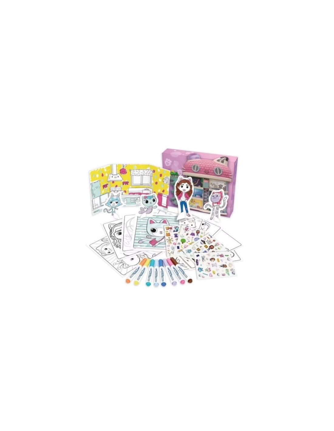 GIOCATTOLO PUBBLICIZZATO: vendita online ACTIVITY SET GABBY’S DOLLHOUSE 40+ PEZZI, PENNARELLI SENZA MACCHIA, ADESIVI E PERSON...