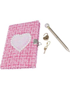 Girabrilla Tweed Diario Segreto Rosa – Quaderno con Cuore in Paillettes | shopincasa.it