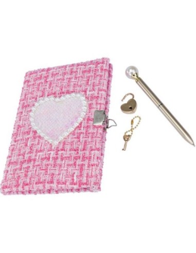 Girabrilla Tweed Diario Segreto Rosa – Quaderno con Cuore in Paillettes | shopincasa.it