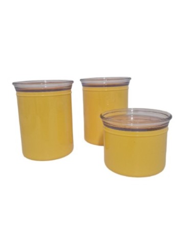 BARATTOLI SALE E ZUCCHERO: vendita online CHEF LINE SET 3 BARATTOLI GIALLO in offerta