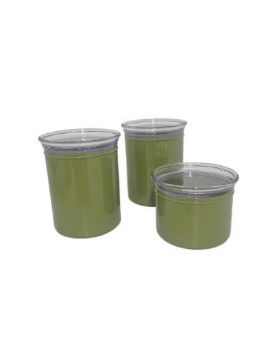 BARATTOLI SALE E ZUCCHERO: vendita online CHEF LINE SET 3 BARATTOLI VERDE in offerta
