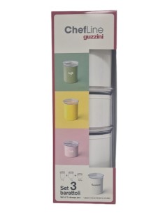 BARATTOLI SALE E ZUCCHERO: vendita online CHEF LINE SET 3 BARATTOLI BIANCO in offerta