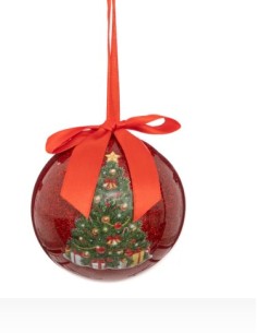 SFERE E PENDAGLI: vendita online Decorazione sfera di Natale 7,5cm rossa glitterata - La magia di Natale a casa tua in offerta