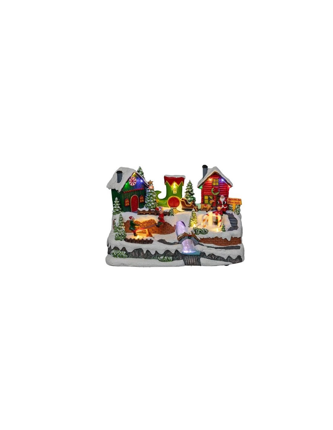 VILLAGGIO NATALIZIO 190878 RESINA 31X19X20CM LUCI E MUSICA