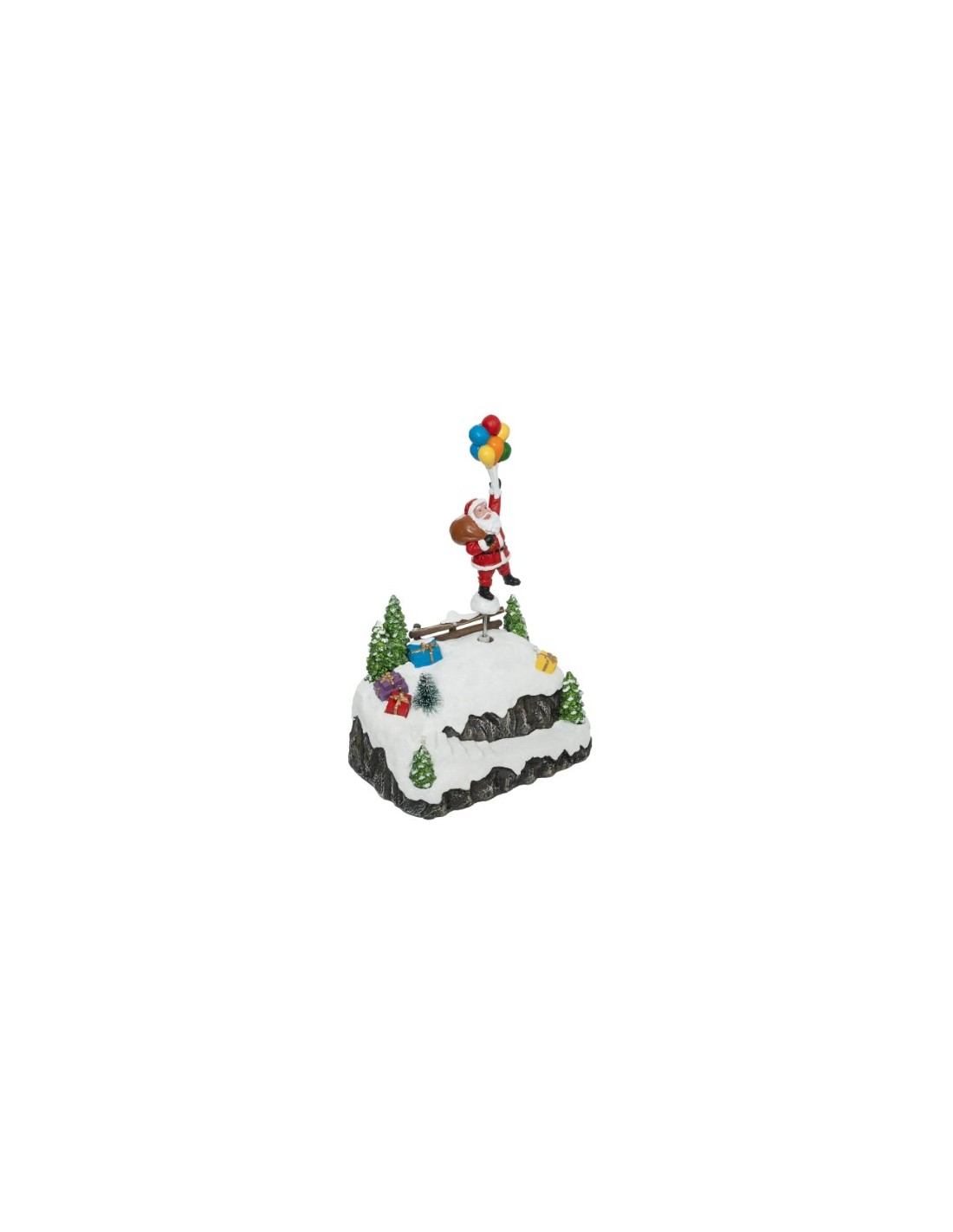GIOSTRINA 199710 BABBO NATALE RESINA 17X12X23CM LUCI E MOVIMENTO